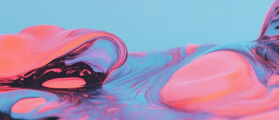 Poster - Ink swirls create mesmerizing patterns with vibrant colors and flowing lines in dynamic gradients