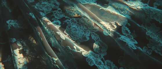 Poster - Delicate lace fabric showcasing intricate patterns and transparency in an elegant display of design