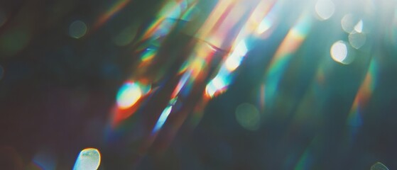 Poster - Beautiful lens flare creating vibrant colors in natural light over a tranquil outdoor setting