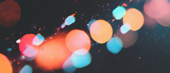 Poster - Lens flare elements create vibrant contrasts on a dark background with striking colors and patterns