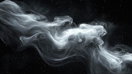 Wall Mural - White smoke swirls, cosmic backdrop, abstract art, design element.