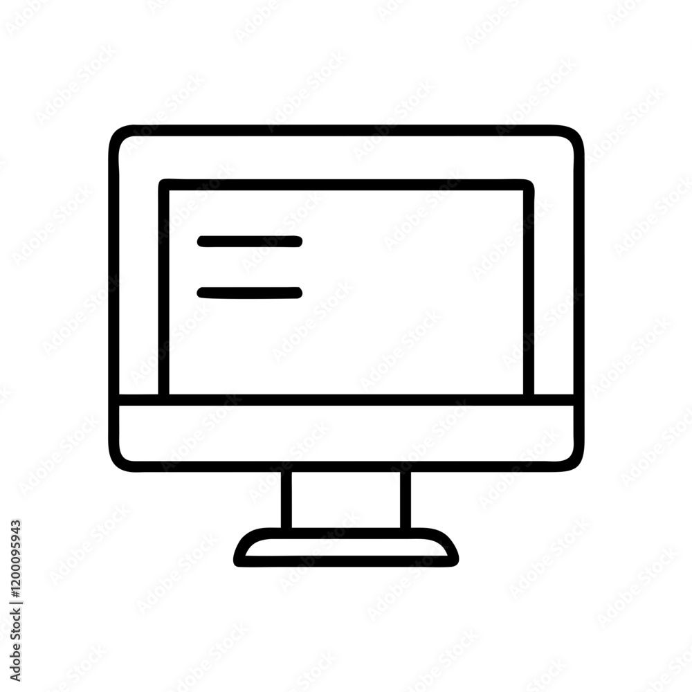 Design Computer Screen Icon computer screen icon, computer screen line art - simple line art of ...