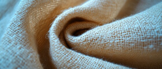Aufkleber - Woven texture of linen fabric showcasing its soft and natural appeal in detail