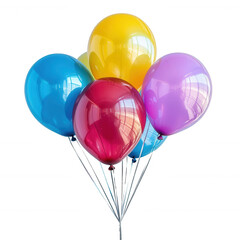 colorful balloons isolated on transparent background.