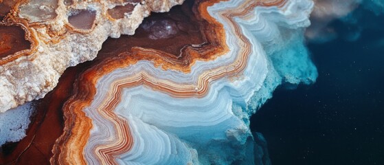 Poster - Intricate veining patterns in marble stone showcase natural beauty and geological artistry