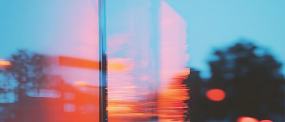 Poster - Abstract reflections in a mirror showcasing vibrant colors and intriguing shapes at dusk