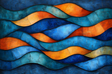 Poster - Abstract ocean waves art print design
