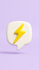 Aufkleber - yellow lightning bolt in white speech bubble