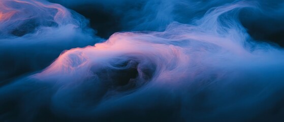 Aufkleber - Mystical fog swirls in an ethereal landscape creating a dreamlike atmosphere at twilight