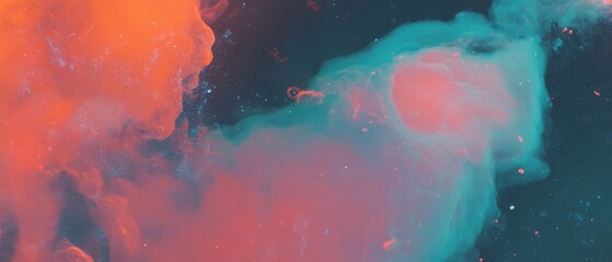 Poster - Nebula enveloped in swirling gases showcases a vibrant display of cosmic colors