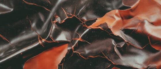 Poster - Textured close-up of worn leather showcasing cracks and a rich patina over time