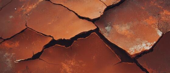 Poster - Old leather with deep cracks revealing a rich, worn texture that tells a story of time and use