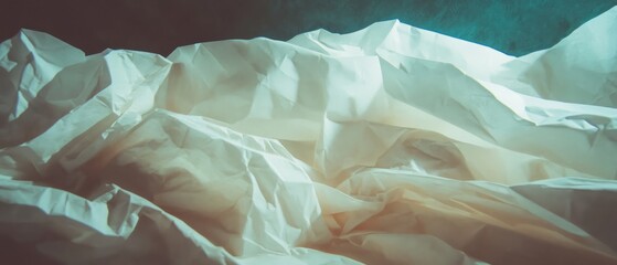 Poster - Crumpled paper with textured surface and torn edges in soft light