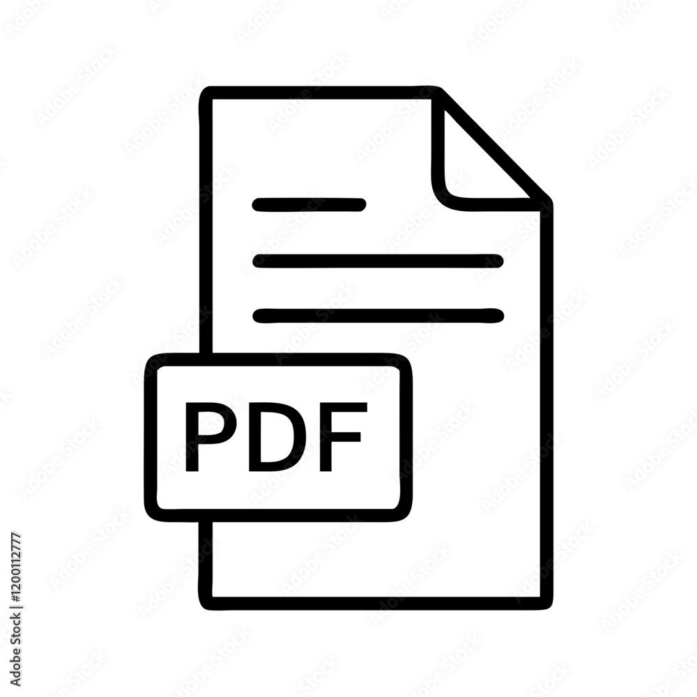 file pdf icon, file pdf line art - simple line art of file pdf, perfect ...