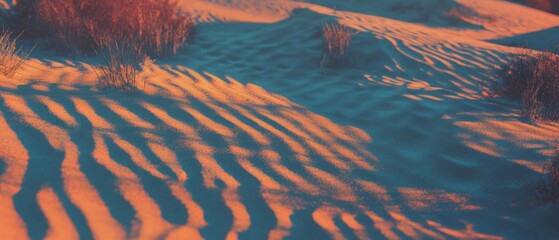 Poster - Fine grains of sand create mesmerizing patterns under warm sunlight at a serene desert location