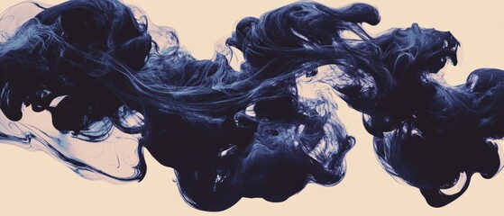Poster - Swirling smoke patterns create abstract art with transparency and depth in dark tones