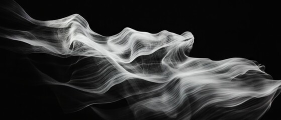 Poster - Swirling smoke patterns create mesmerizing visuals in a dark background setting