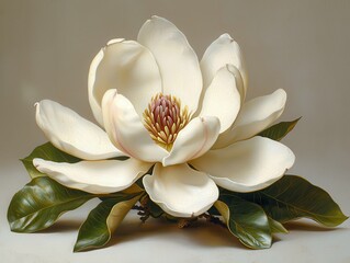 Poster - Magnolia blooms close-up nature high-resolution textures indoor artistic concept