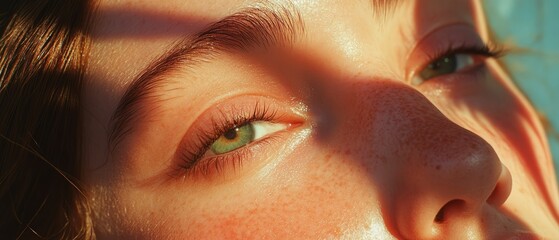 Aufkleber - Smooth skin with soft texture highlighted by natural light and shadows showcasing varied tones