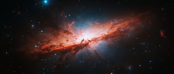 Poster - Swirling galaxies and sparkling stars illuminate the vast expanse of deep space