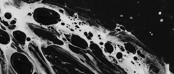 Aufkleber - Splattered ink patterns creating dynamic visual textures in contrasting tones and designs