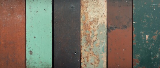 Poster - Stained and scratched wood with rustic charm showcasing worn texture and faded finish