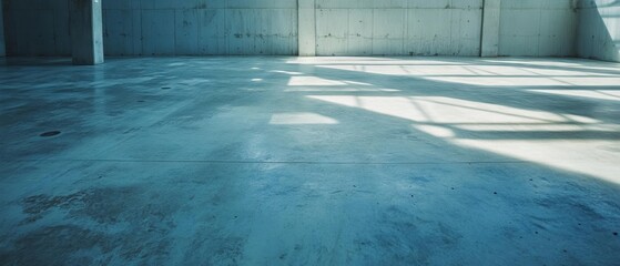 Poster - Stained concrete floor showcasing rough texture under natural light in an industrial space