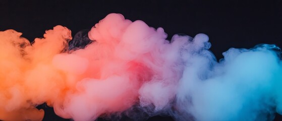 Poster - Dynamic interplay of colorful smoke streams forming abstract patterns against a dark backdrop