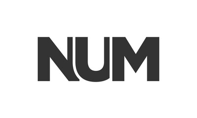 Poster - NUM logo design template with strong and modern bold text. Initial based vector logotype featuring simple and minimal typography. Trendy company identity.