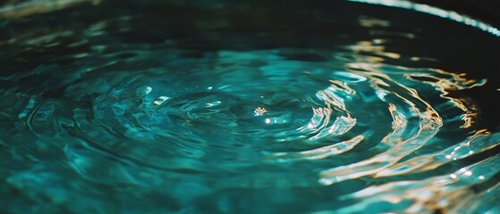 Aufkleber - Ripples created in a tranquil water bowl highlight patterns and reflections in a serene setting