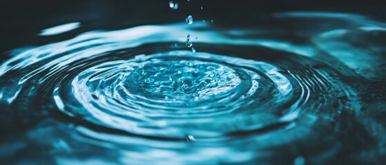 Poster - Rippling water captures the beauty of fluid motion in a serene environment