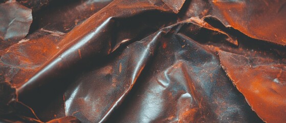 Poster - Worn leather showing creases, scratches, and unique textures in a rustic setting