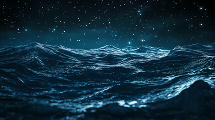 Wall Mural - Galactic ocean with shimmering celestial patterns and radiant stardust illuminating the universe. Galactic Ocean Glow. Illustration