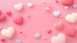 © Sona - Valentines Day sale banner with hearts, speech bubbles, and elements on a pink background, perfect for social media promotions