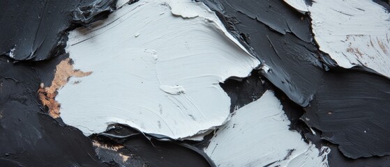 Poster - Exploration of textured abstract shapes in oil paint on canvas