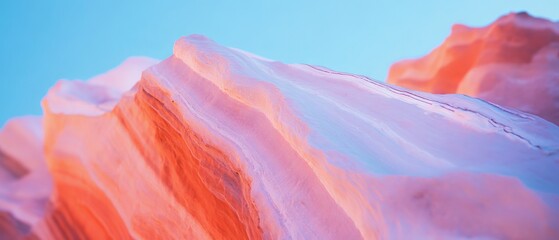Poster - Exploring vibrant color banding and unique textures on rock formations during sunset