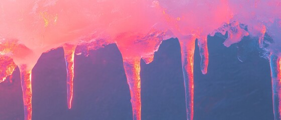 Poster - Melting ice creates vibrant textures and dripping water in a seamless natural pattern