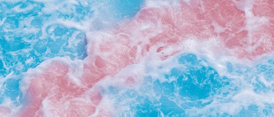 Aufkleber - Vibrant ocean waves and surf create a seamless pattern in bright colors from a top view perspective