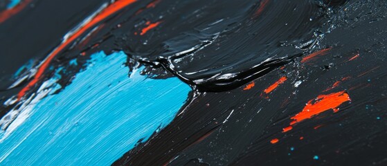 Poster - Explore the vibrant texture of thick oil paint with bold colors and dynamic brush strokes