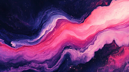 Wall Mural - cosmic vibrant pink nebula
