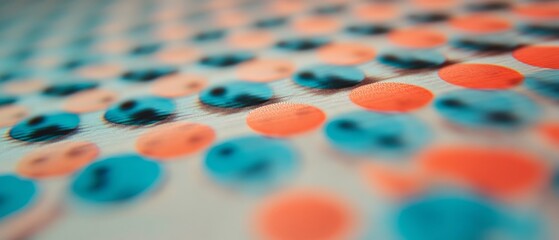 Poster - Exploration of printed texture with halftone dots and vibrant color mixing in close-up view