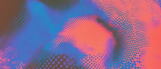 Poster - Close-up view of printed texture showcasing vibrant halftone dots and rich color blending