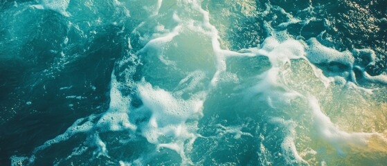 Poster - Vibrant swirling river flow with fast currents and eddies seen from above, showcasing dynamic patterns