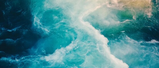 Aufkleber - Vibrant river flow with swirling eddies and fast currents viewed from above in a seamless pattern