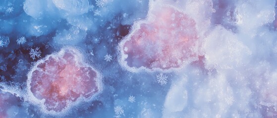 Poster - Explore the beauty of delicate snowflakes and vibrant colors in a winter landscape