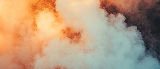 Poster - Vibrant steam texture showcasing rising vapor in a blurred background with bright color contrasts