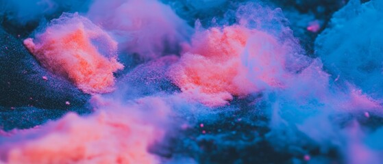 Poster - Colorful toner dust creates an intriguing, grainy texture on a printed surface in soft lighting