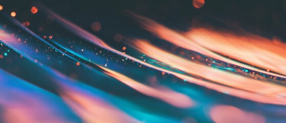 Poster - Toner dust creates a vibrant, grainy texture on printed surfaces under light