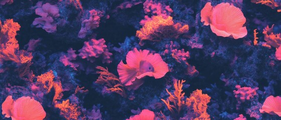 Poster - Brilliant underwater pattern featuring vibrant marine textures and radiant sunlight rays