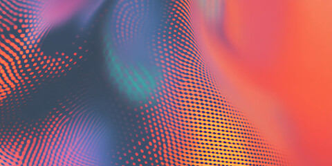 Poster - Vibrant halftone texture featuring dynamic colors and patterns for digital design